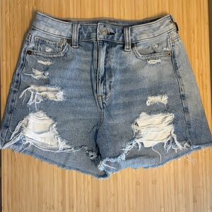 American Eagle Outfitters Light Blue Distressed Jean Shorts
